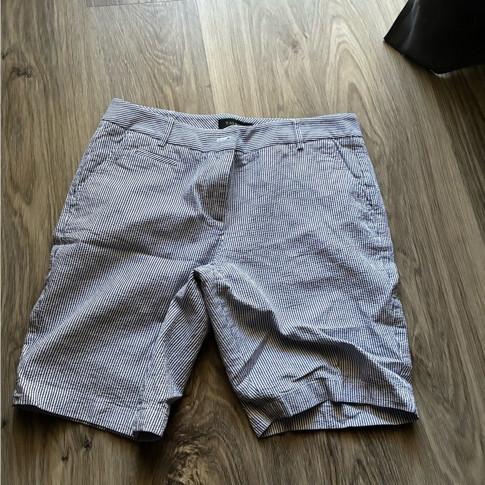 Talbots Chino Short Blue Stripe sz 10 petite